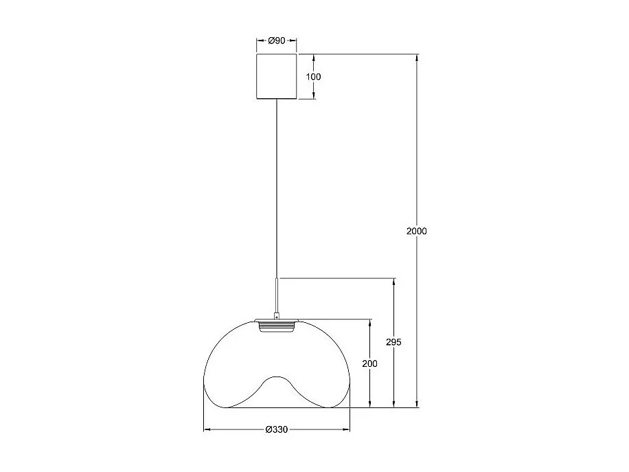 Brena - Przezroczysta lampa wisząca pojedyncza firmy Fabas Luce - Ściemnialna dioda LED 14 W - Lampa sufitowa - Średnica 33 cm