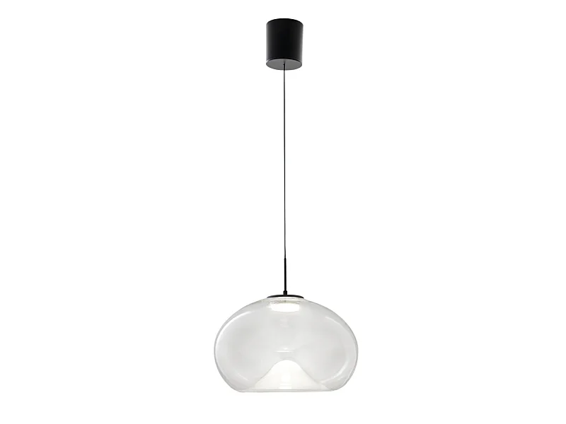Brena - Suspension simple transparente de Fabas Luce - LED 14 W à intensité variable - Diamètre 33 cm