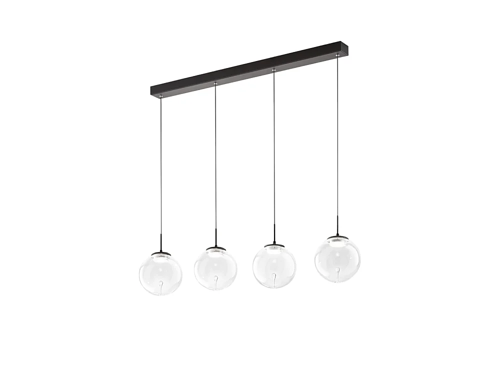 Ariel - Suspension Fabas Luce 4 lumières - LED 28W dimmable - Design sphère transparente