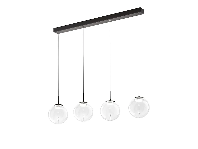 Ariel - Fabas Luce 4-lichts hanglamp - 28W dimbare LED - Transparant bolvormig design