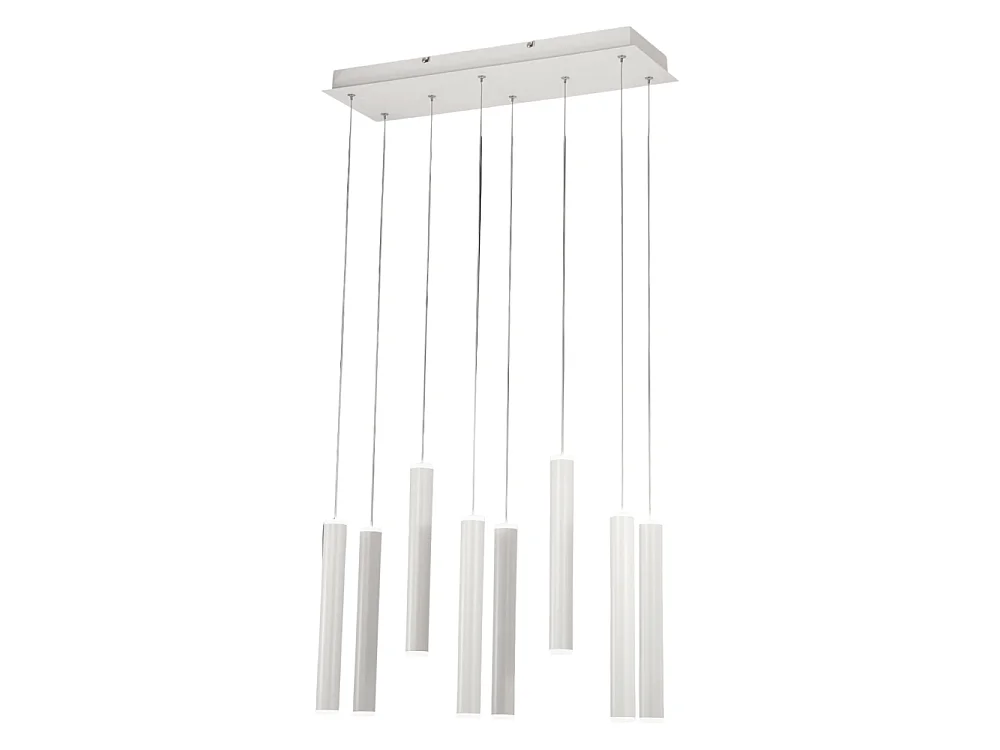 Fabas Luce Prado 8-lichts hanglamp - 52W dimbare LED - Mat wit Lineair design