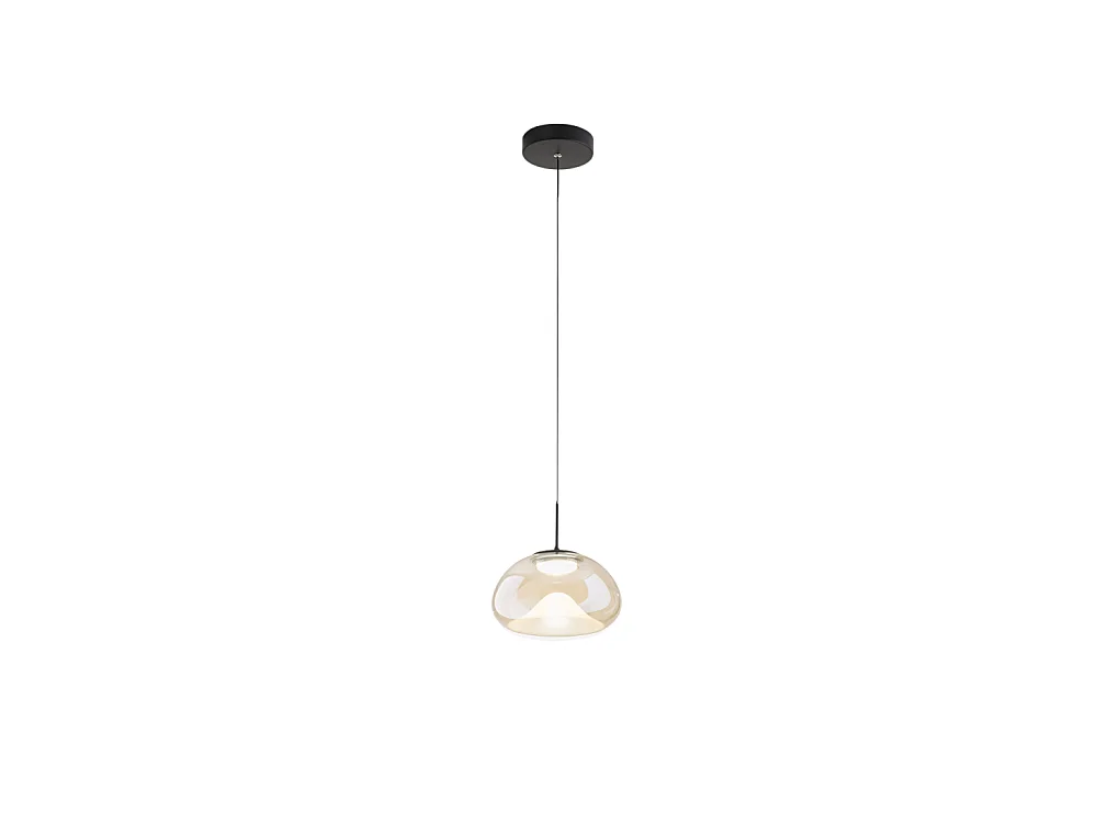 Brena - Einzelne Cognac-Pendelleuchte von Fabas Luce - 10 W dimmbare LED - Deckenleuchte - Durchmesser 22 cm