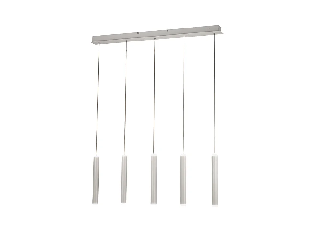 Lampada a sospensione Prado 5 luci Fabas Luce - LED 33 W dimmerabile - Bianco opaco Design lineare