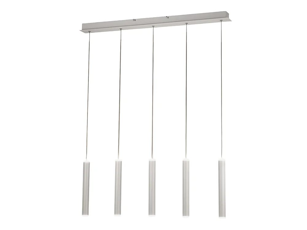 Lampada a sospensione Prado 5 luci Fabas Luce - LED 33 W dimmerabile - Bianco opaco Design lineare