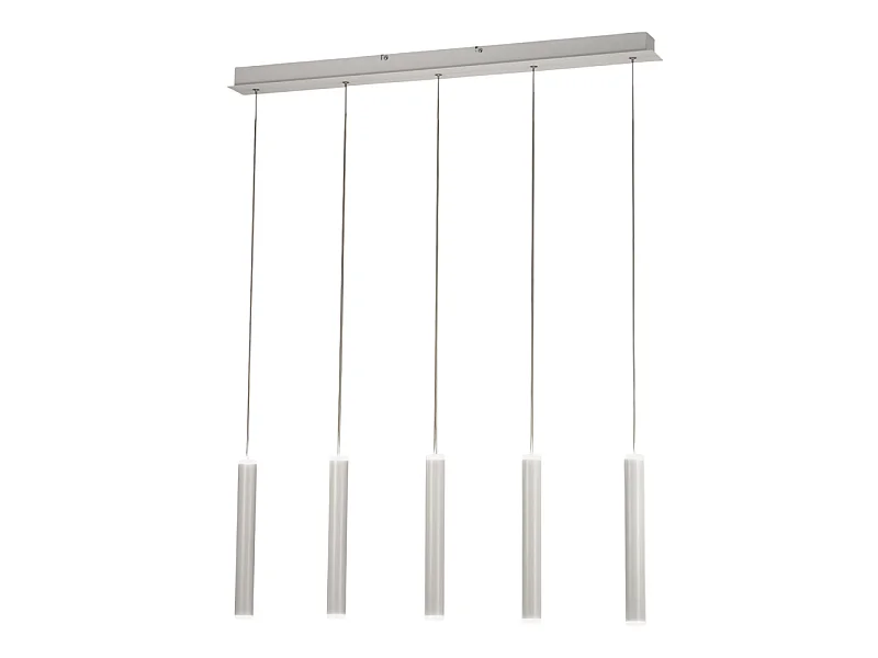 Fabas Luce Prado 5-flammige Pendelleuchte - 33W dimmbare LED - Mattweißes lineares Design