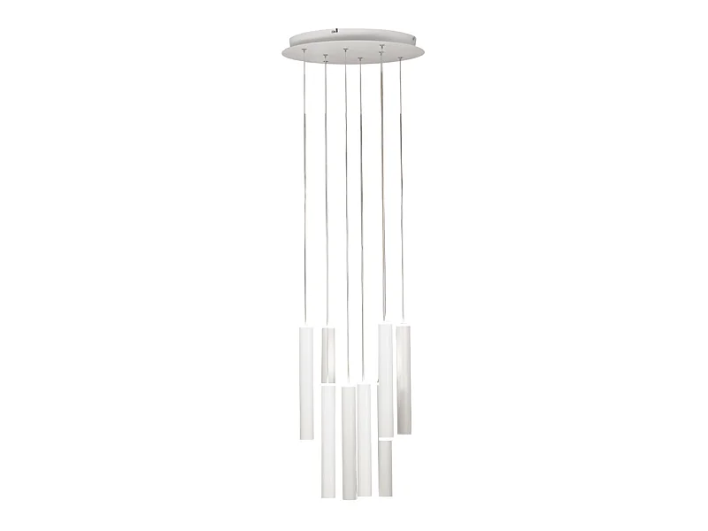 Fabas Luce Prado 8-lichts ronde hanglamp - 52W dimbare LED - Matwitte ronde plafondrozet