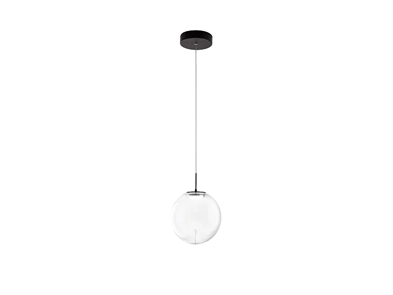Ariel - Suspension simple transparente de Fabas Luce - LED 14W dimmable - Plafonnier design moderne