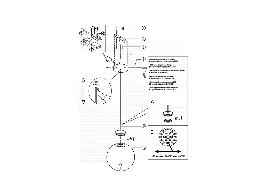 Ariel - Transparente Einzelpendelleuchte von Fabas Luce - Dimmbare 14-W-LED - Deckenleuchte im modernen Design