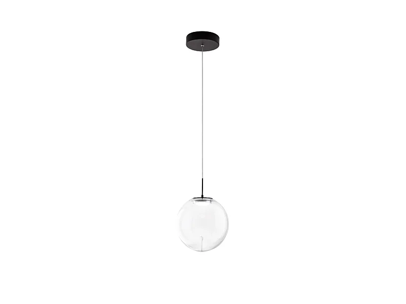 Ariel - Lampada a sospensione singola trasparente di Fabas Luce - Led 14W dimmerabile - Lampada da soffitto design moderno