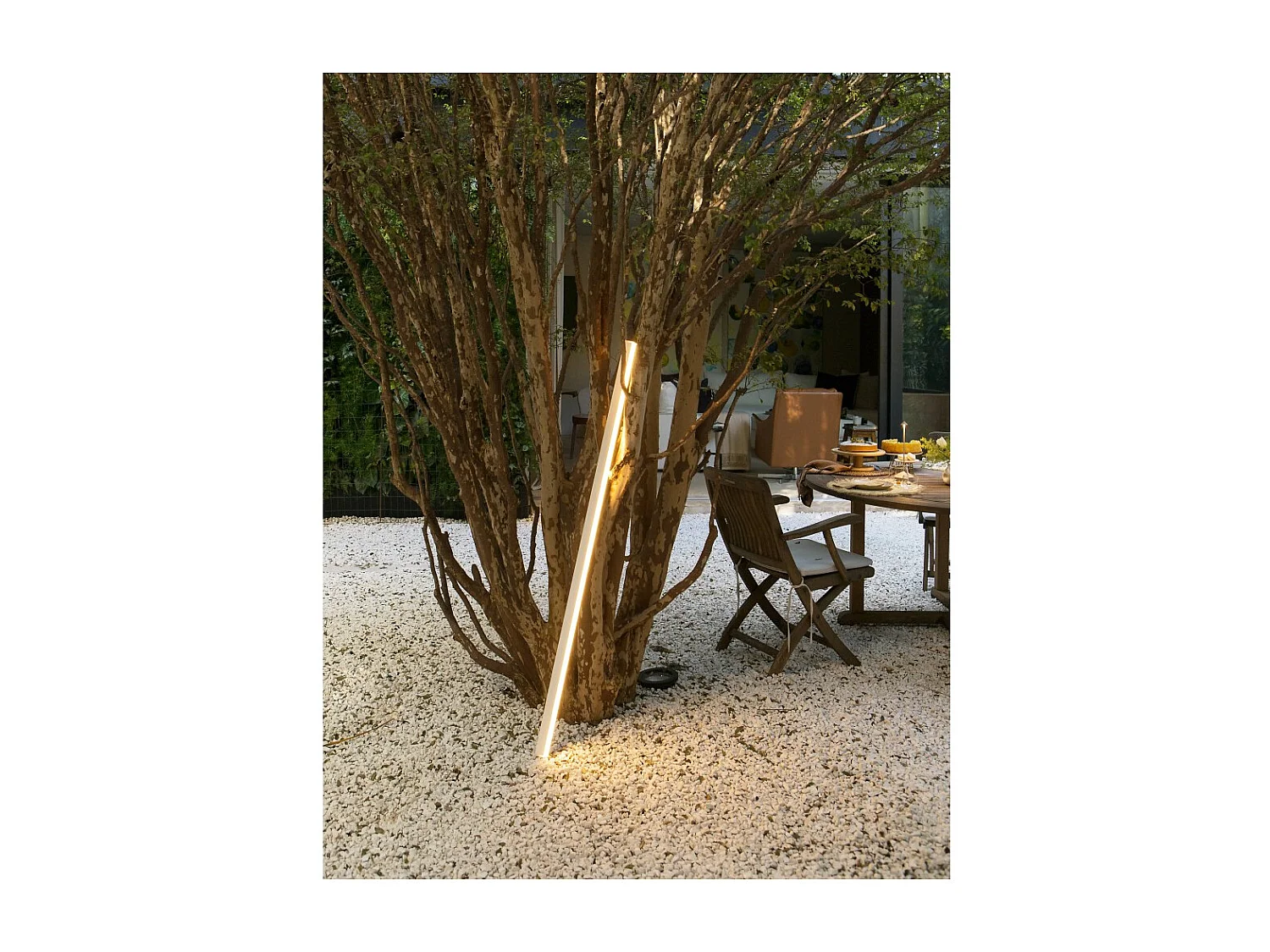 Pencil - Grand module lumineux portable et rechargeable à piles Zafferano avec variateur tactile IP65 - Hauteur 146cm Corten