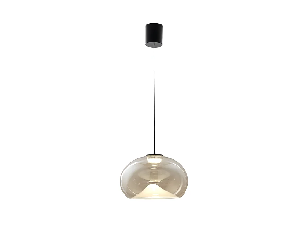Brena - Einzelne Cognac-Pendelleuchte von Fabas Luce - 14 W dimmbare LED - Deckenleuchte - Durchmesser 33 cm