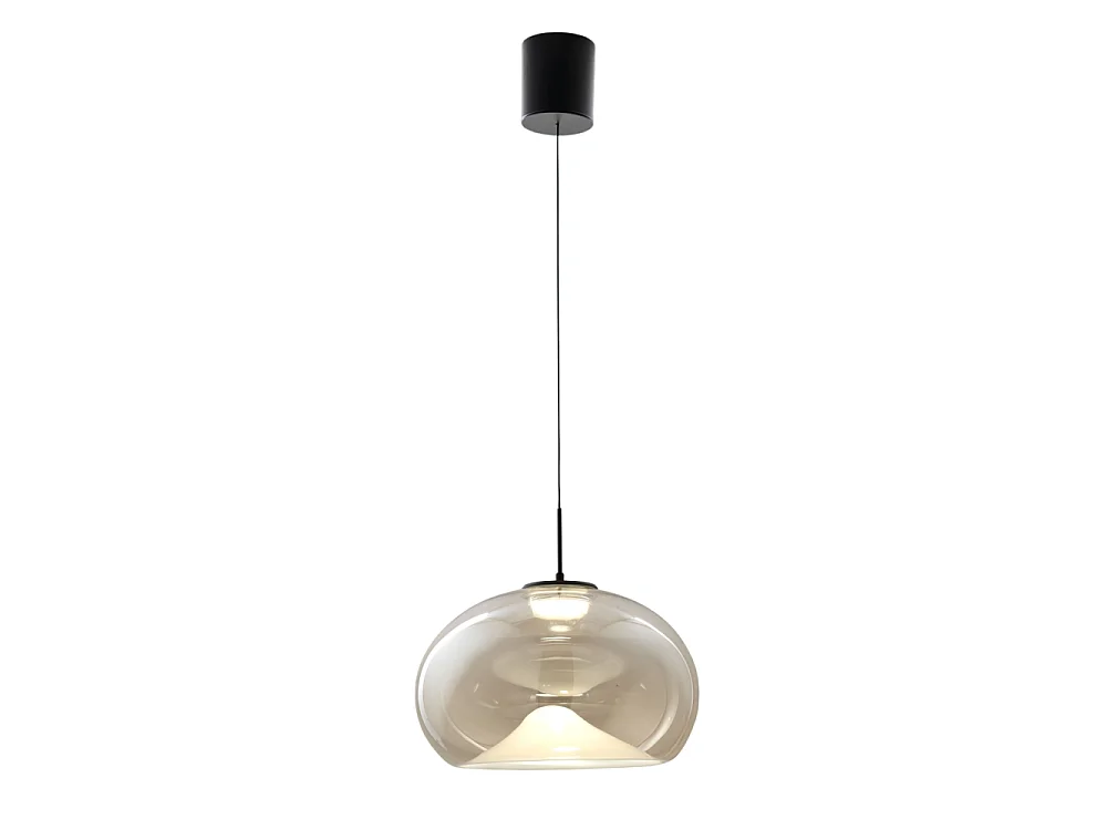 Brena - Enkele cognackleurige hanglamp van Fabas Luce - 14W dimbare LED - Plafondlamp - Diameter 33cm