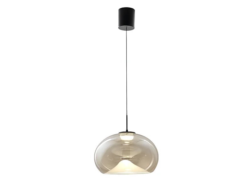 Brena - Suspension simple cognac de Fabas Luce - LED 14W dimmable - Plafonnier - Diamètre 33cm