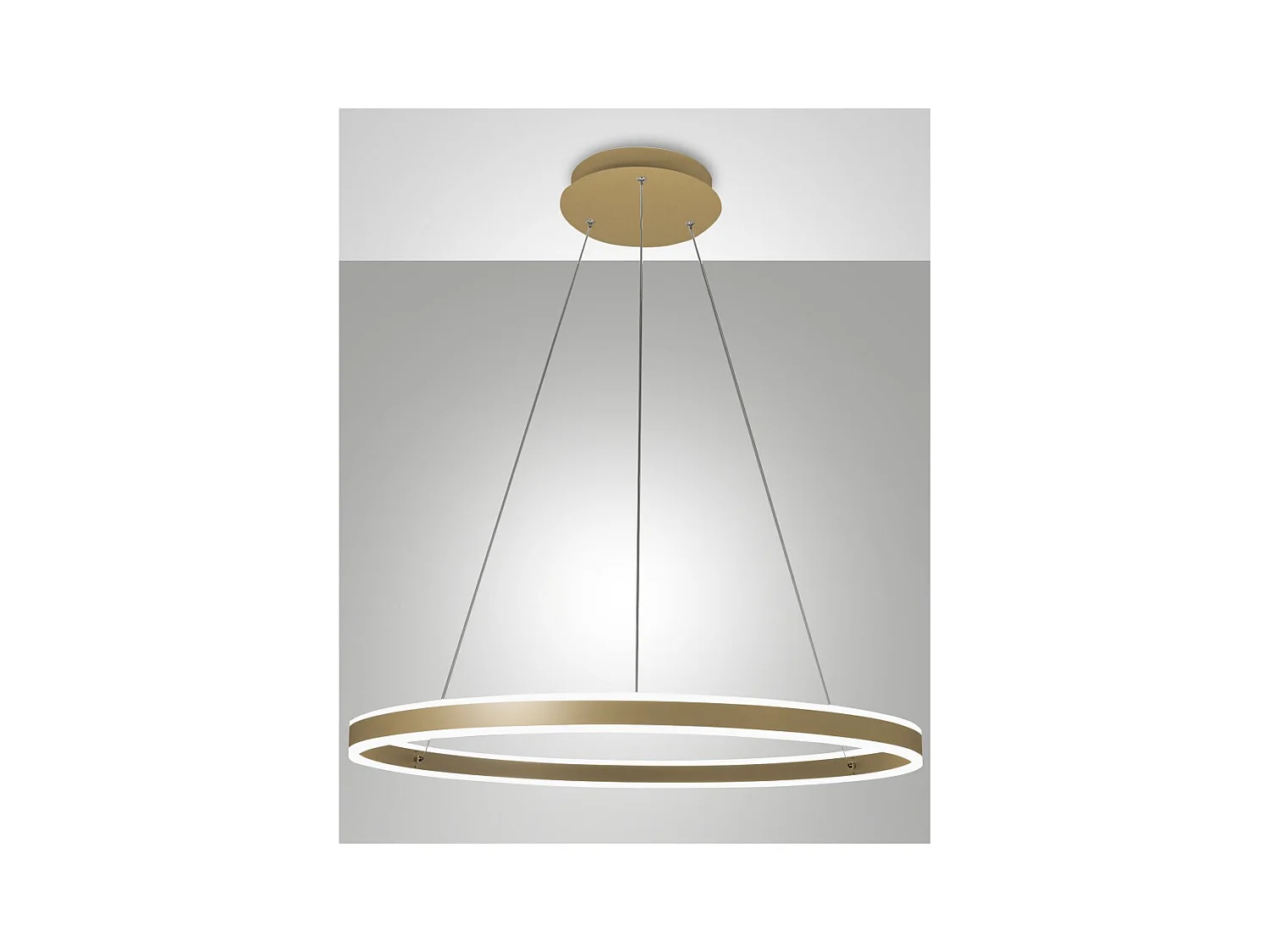 Lámpara colgante LED Palau 64W 3000K regulable Ø80 cm Oro mate - Lámpara de araña de metal y metacrilato