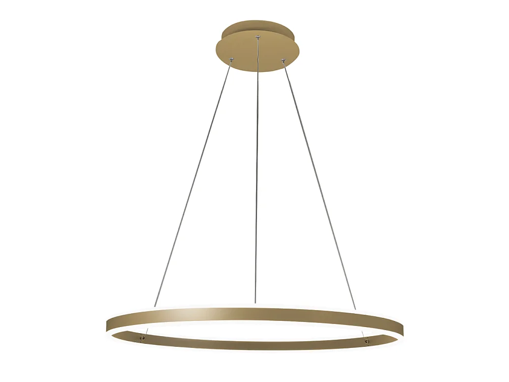 Lampada a Sospensione LED Palau 64W 3000K Dimmerabile Ø80 cm Oro opaco - Lampadario in Metallo e Metacrilato