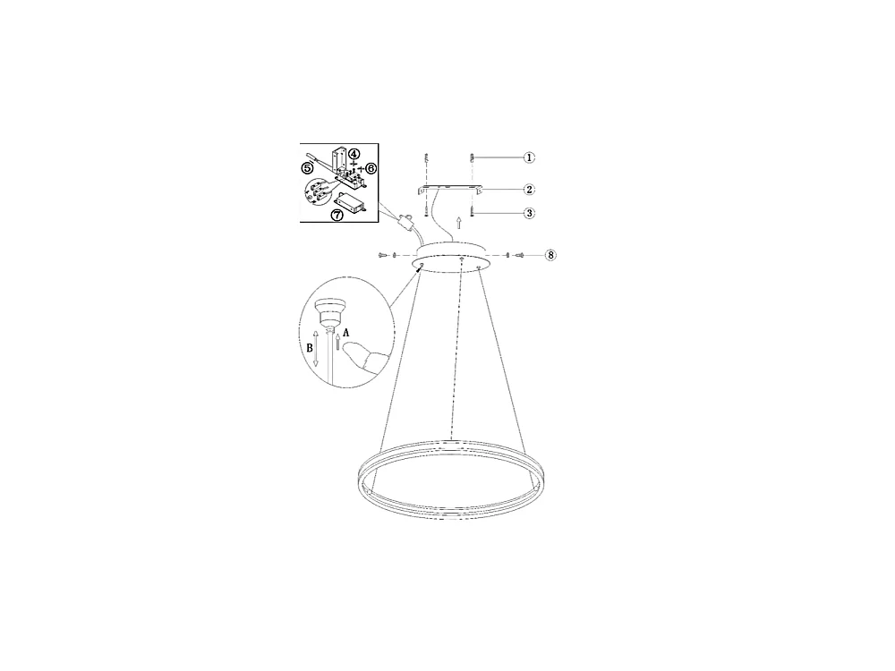 Lampada a Sospensione LED Palau 64W 3000K Dimmerabile Ø80 cm Oro opaco - Lampadario in Metallo e Metacrilato