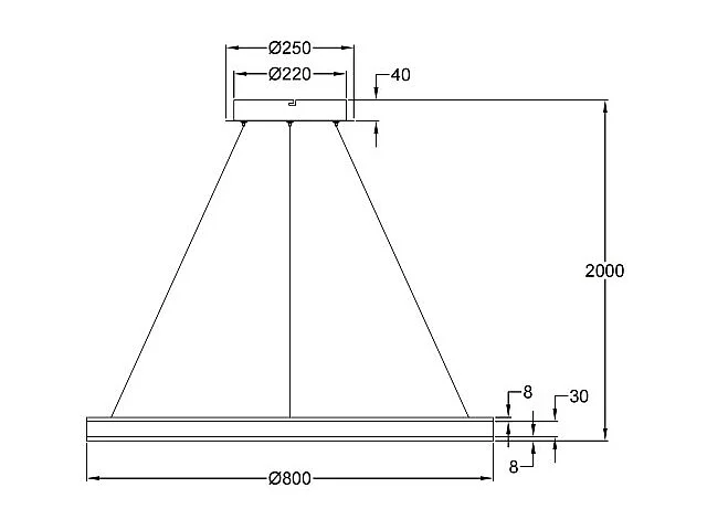 Lampada a Sospensione LED Palau 64W 3000K Dimmerabile Ø80 cm Oro opaco - Lampadario in Metallo e Metacrilato