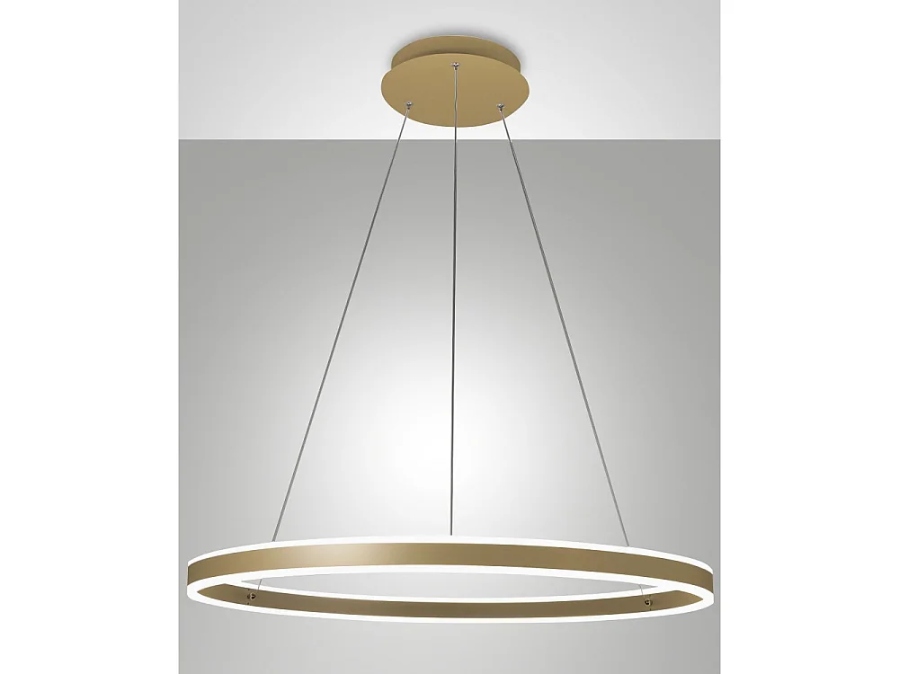 Palau LED Pendant Lamp 64W 3000K Dimmable Ø80 cm Matt Gold - Metal and Methacrylate Chandelier
