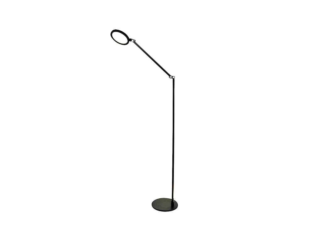 Regina – Verstellbare schwarze LED-Stehleuchte aus Metall, H. 135 cm. Fabas Luce – Integriertes 9-W-LED-Licht, CCT (3000 K, 4000 K, 5000 K, 6000 K).