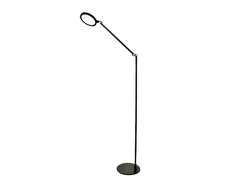 Regina – Verstellbare schwarze LED-Stehleuchte aus Metall, H. 135 cm. Fabas Luce – Integriertes 9-W-LED-Licht, CCT (3000 K, 4000 K, 5000 K, 6000 K).