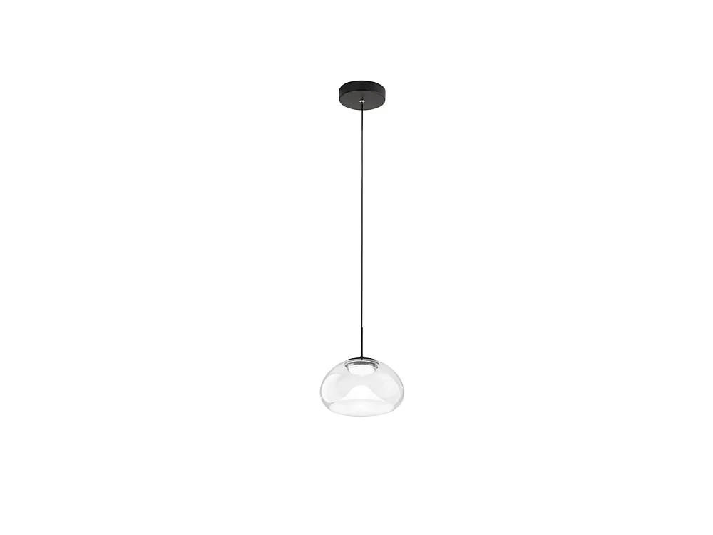 Brena – Transparente Einzel-Pendelleuchte von Fabas Luce – Dimmbare 10-W-LED – Deckenleuchte – Durchmesser 22 cm
