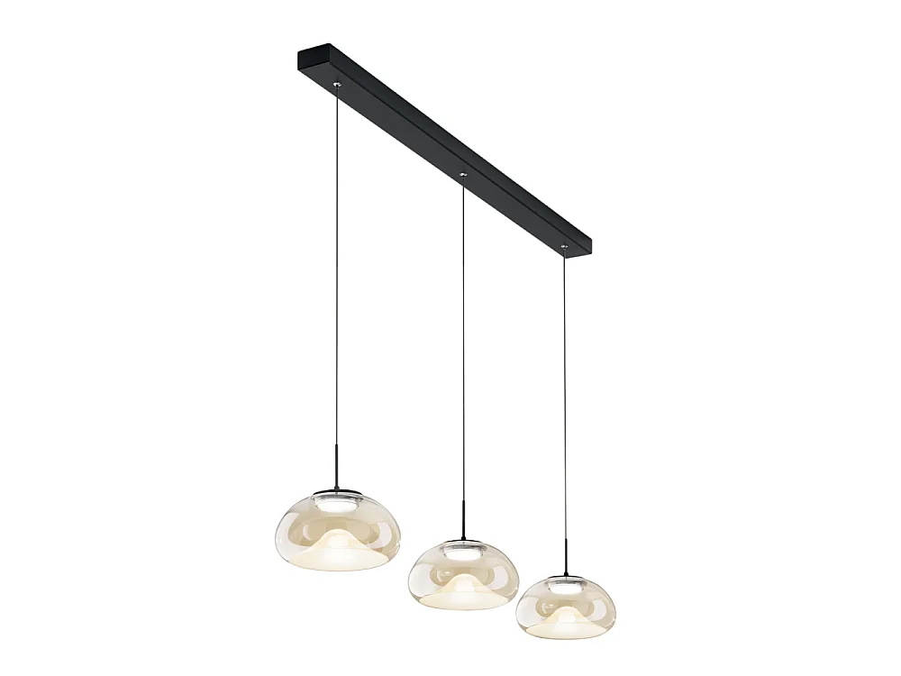 Brena - Fabas Luce 3-lichts hanglamp - 30W dimbare LED - Cognac lineair design
