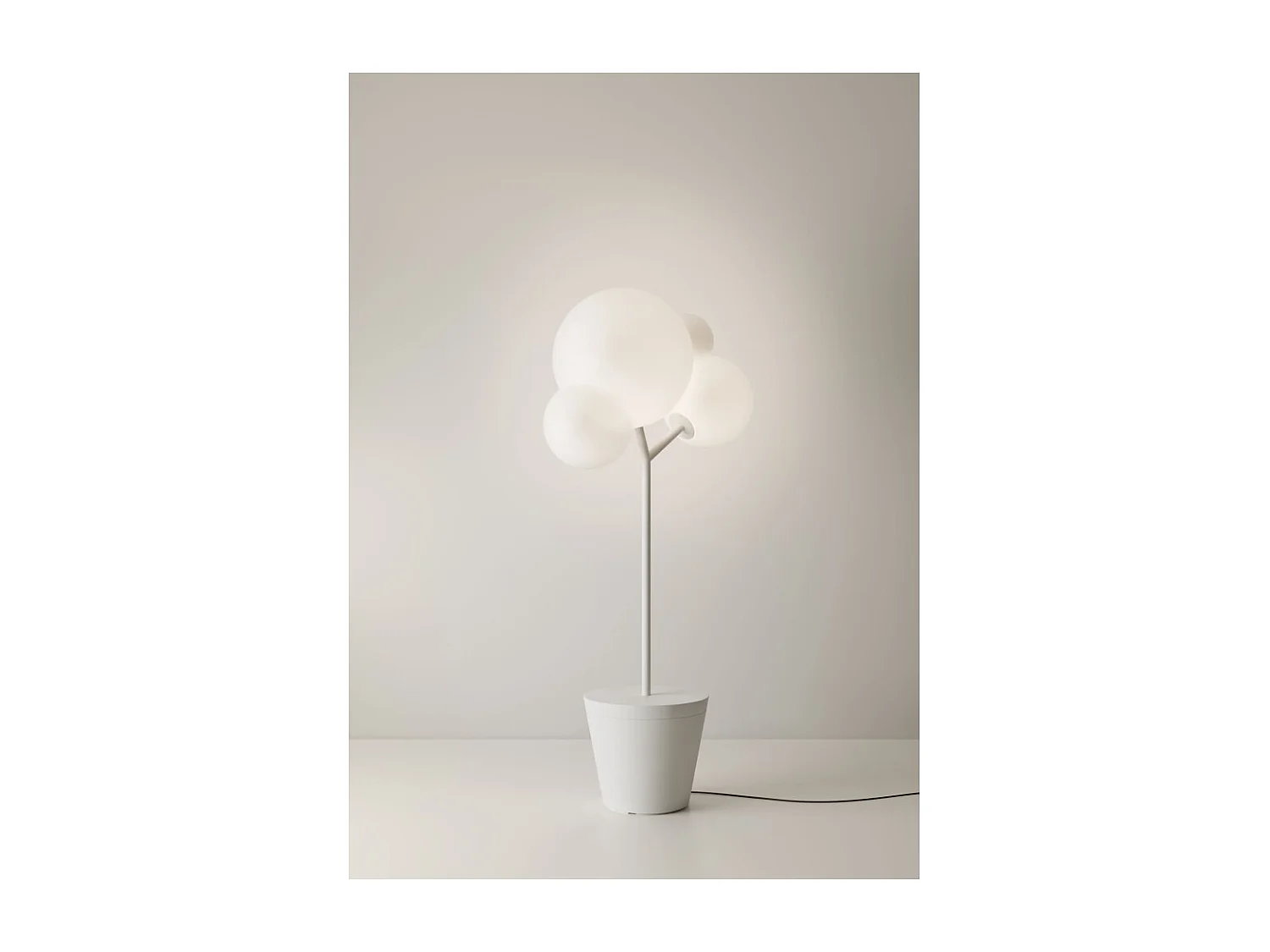 Zafferano - Luminária de chão Tree of Light para uso interno e externo, branca - Luminária de chão LED E27 - Superfície de apoio ajustável