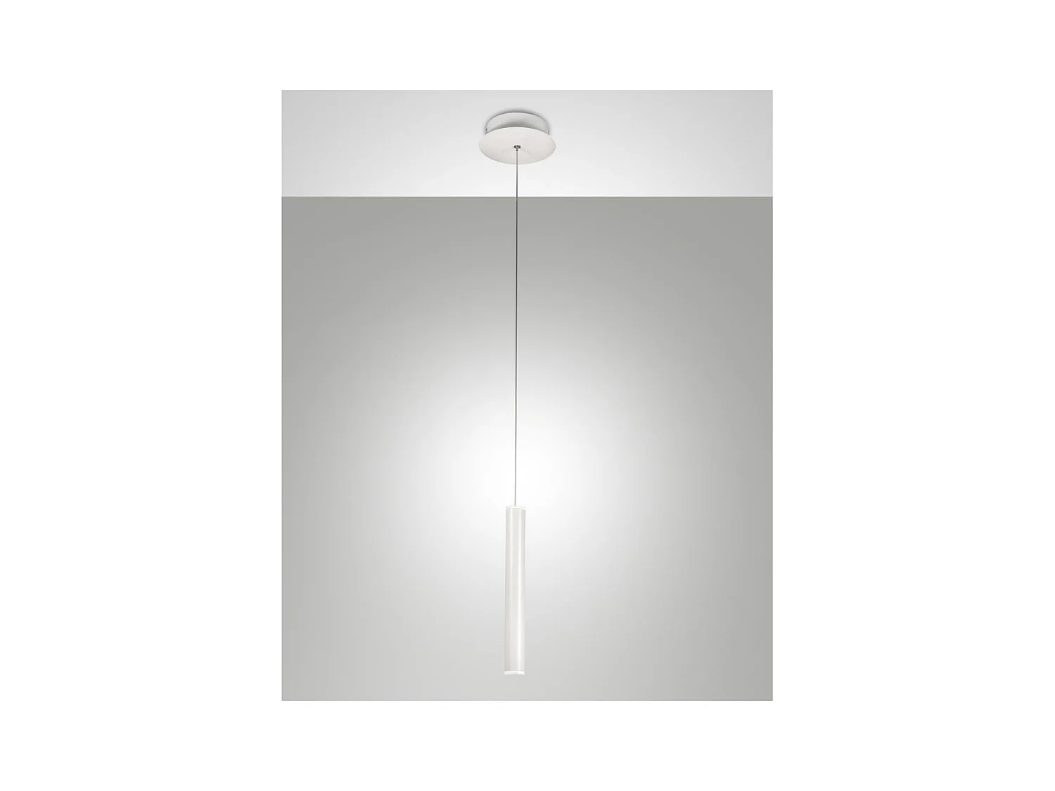 Lampada a sospensione singola bianco Prado di Fabas Luce - LED 6,5W dimmerabile, design moderno