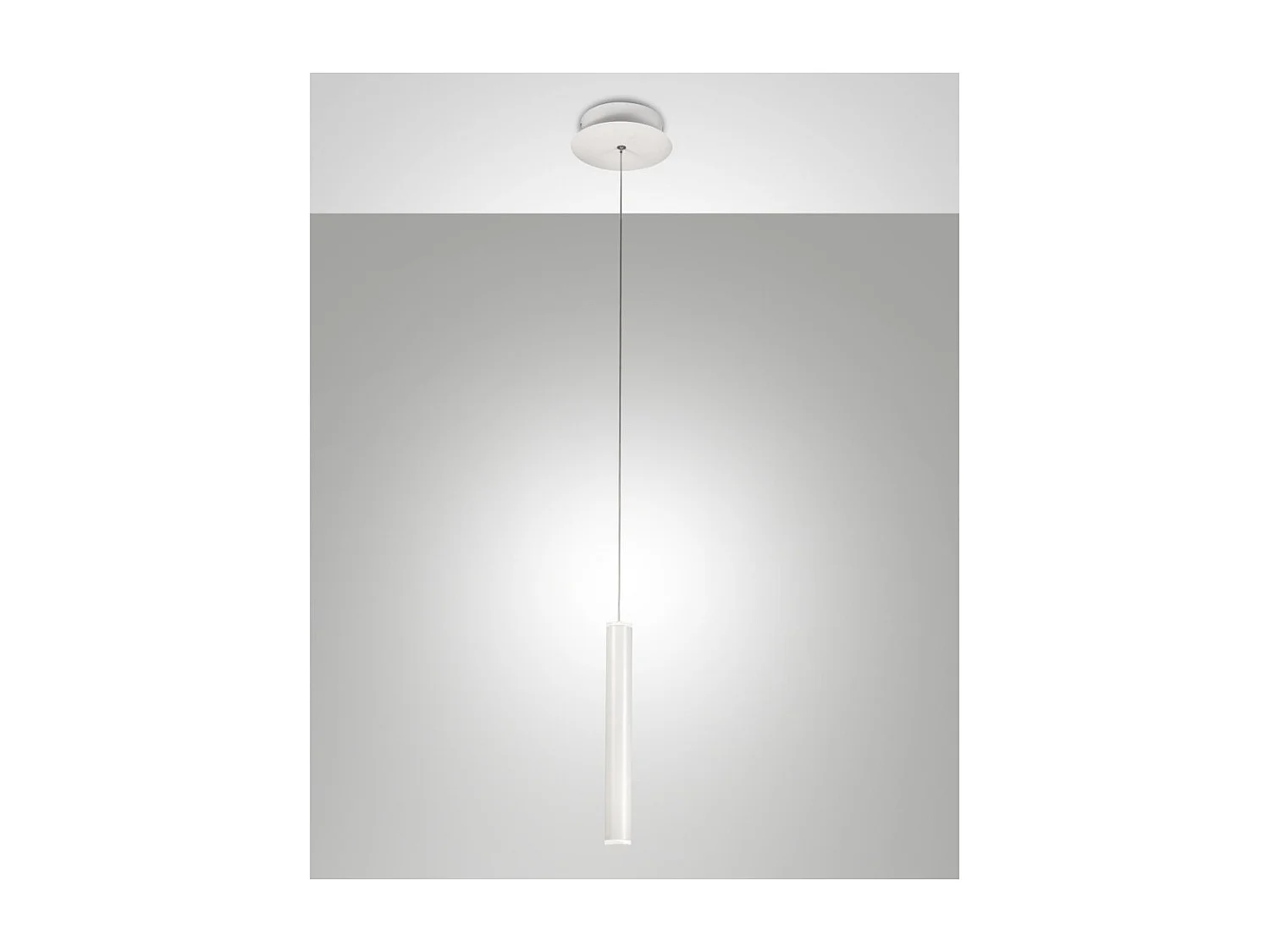 Lampada a sospensione singola bianco Prado di Fabas Luce - LED 6,5W dimmerabile, design moderno
