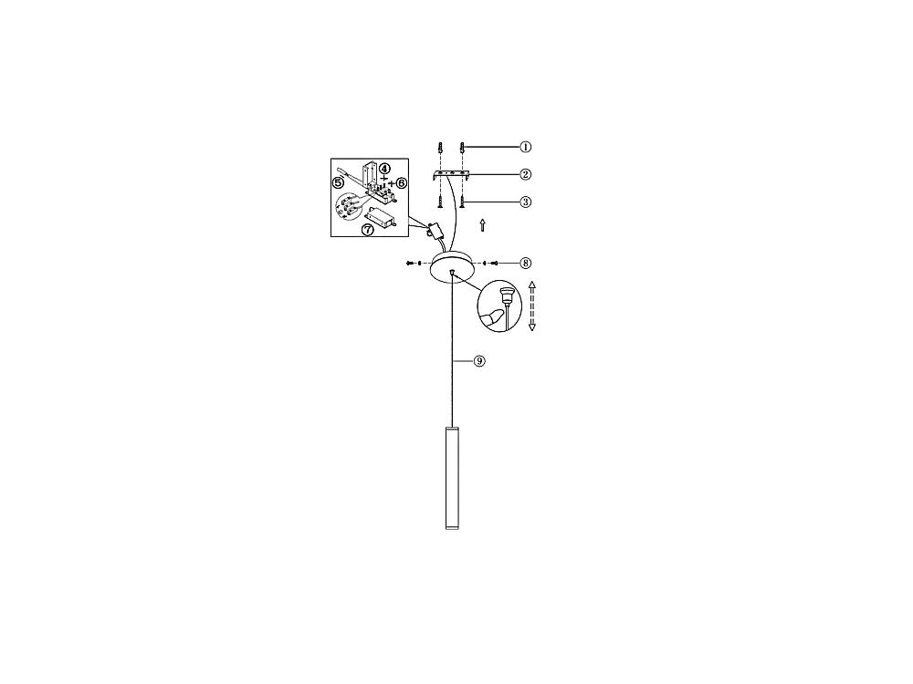 Prado enkelt pendellampe i hvid af Fabas Luce - 6,5W dæmpbar LED, moderne design