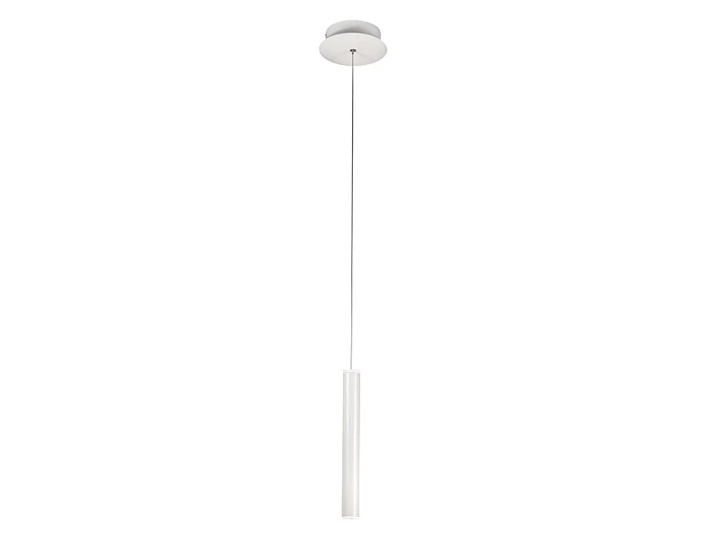 Lámpara colgante individual Prado en blanco de Fabas Luce - LED regulable de 6,5 W, diseño moderno