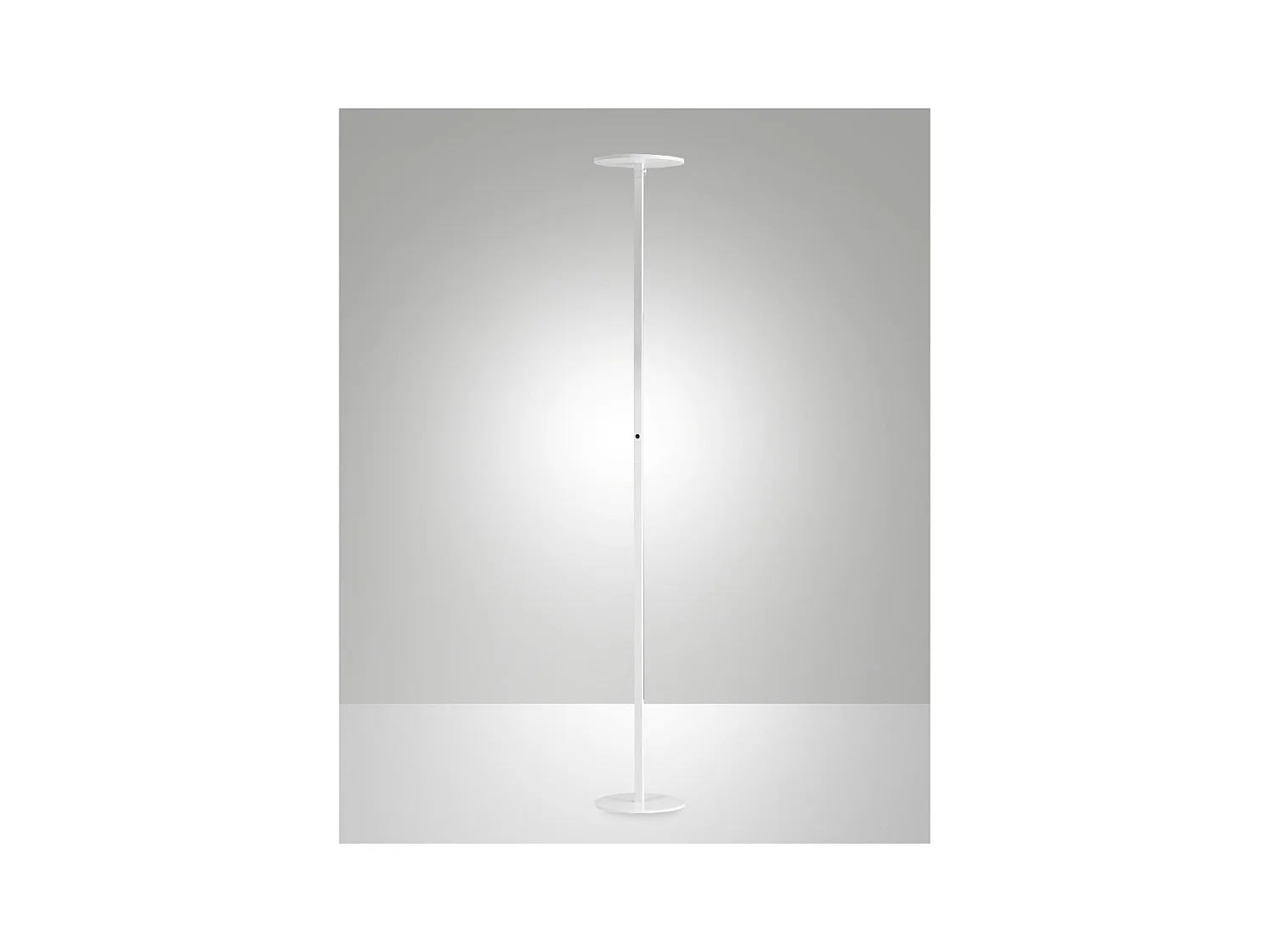 Regina – Runde, verstellbare LED-Stehleuchte aus weißem Metall, H. 180 cm, Fabas Luce – Integriertes 35-W-LED-Licht, CCT (3000 K – 6000 K)