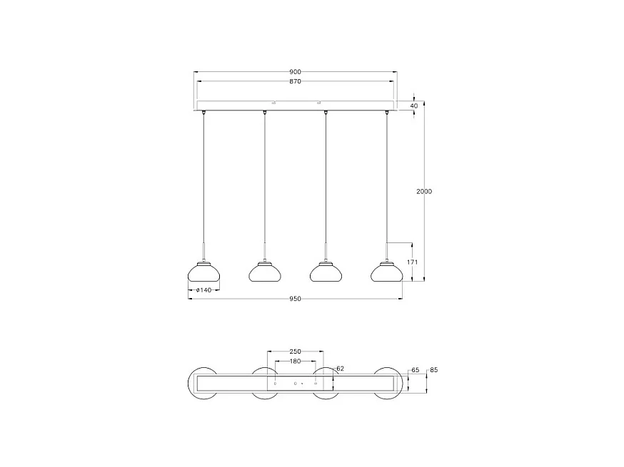 Arabella - Fabas Luce 4-lichts hanglamp - 32W LED - Wit Modern design