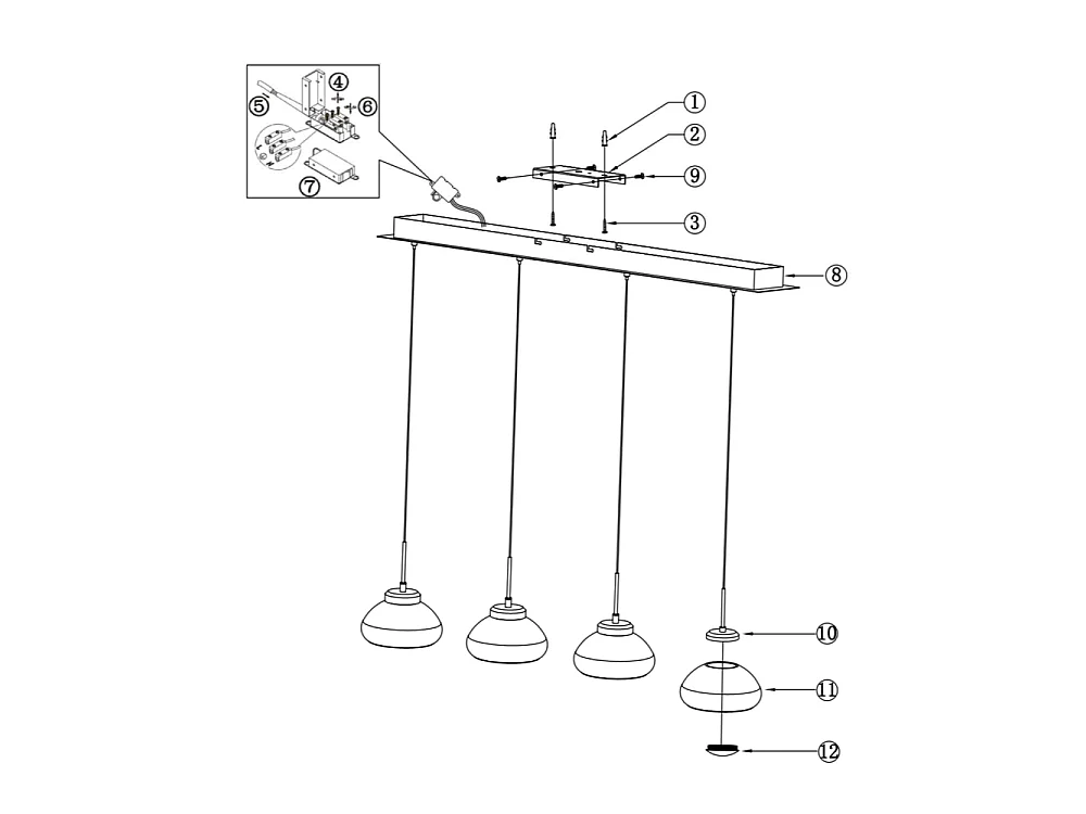 Arabella - Fabas Luce 4-lichts hanglamp - 32W LED - Wit Modern design