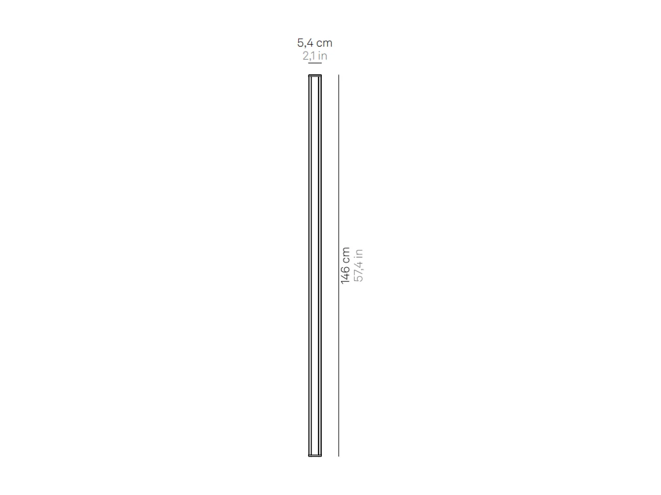 Pencil - Module lumineux à piles Zafferano, grand, portable et rechargeable, IP65, variateur tactile, hauteur 146 cm, Gris foncé