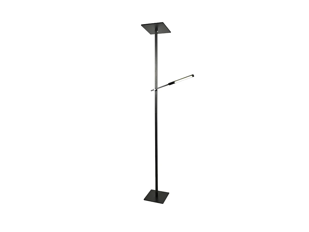 Ideal - Lampadaire LED noir en métal H.180 cm Fabas Luce - 2 lumières de 40W et 8W avec LED intégrée 3000K