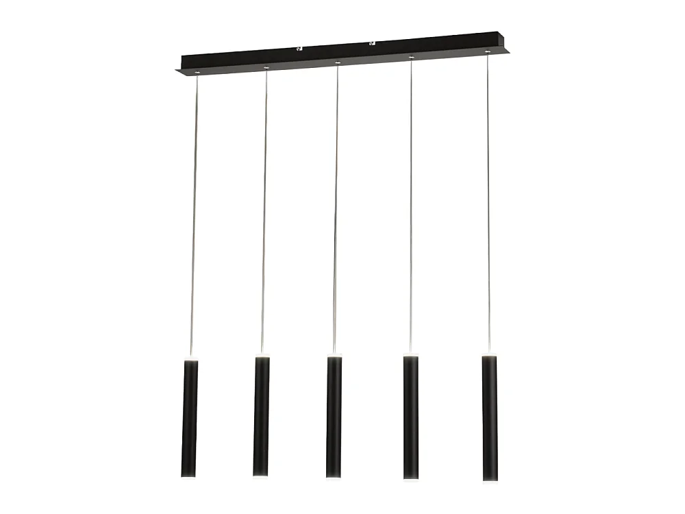 Fabas Luce Prado 5-lichts hanglamp - 33W dimbare LED - Mat zwart Lineair design