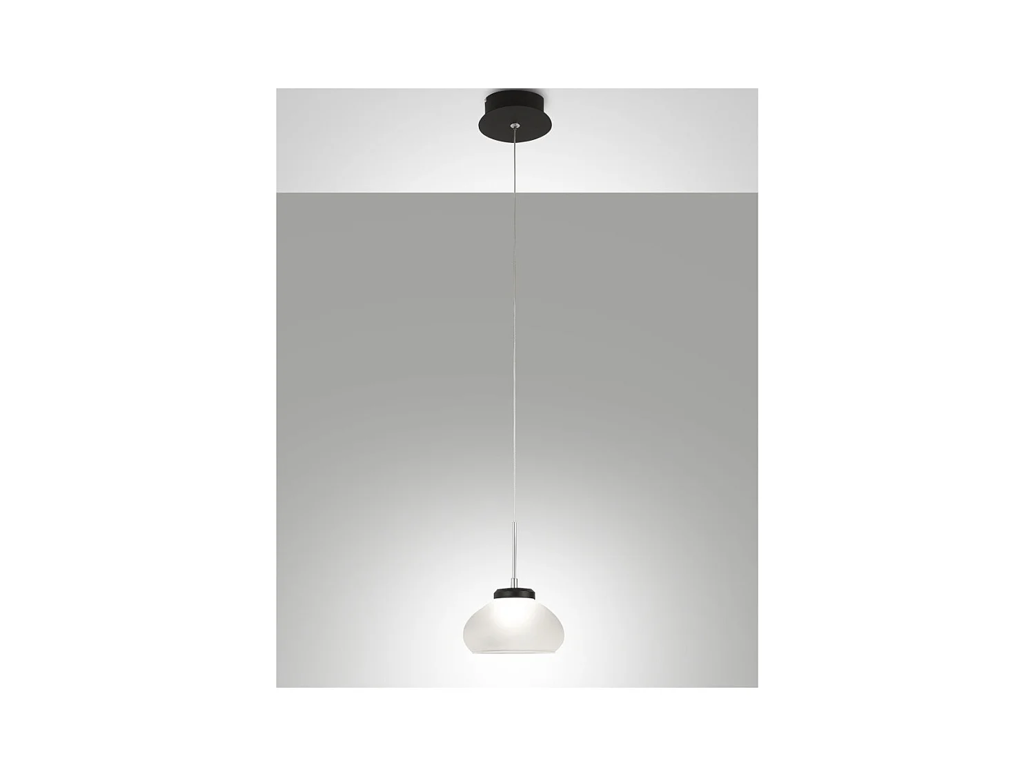 Arabella - Lampada a sospensione singola di Fabas Luce - Led 8W - Lampada da soffitto Diametro 14cm Bianca