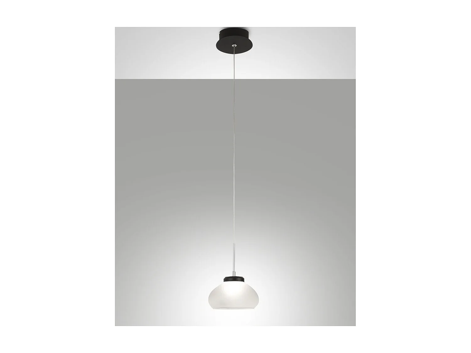 Arabella - Lampada a sospensione singola di Fabas Luce - Led 8W - Lampada da soffitto Diametro 14cm Bianca
