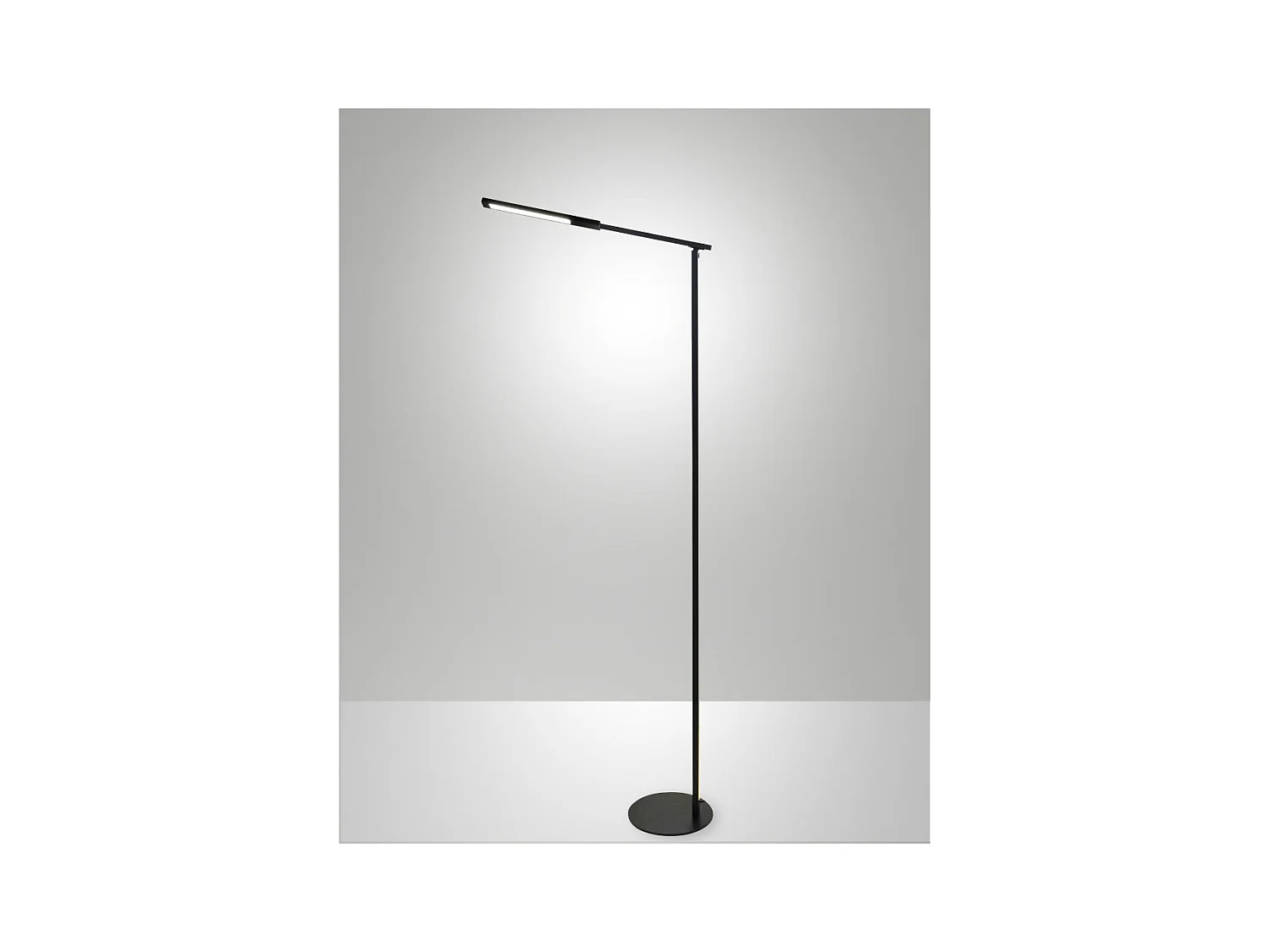 Ideal - Lampadaire LED noir orientable en métal H.130 cm Fabas Luce - Lumière LED 10W intégrée CCT (3000K 4000K 5000K 6000K)