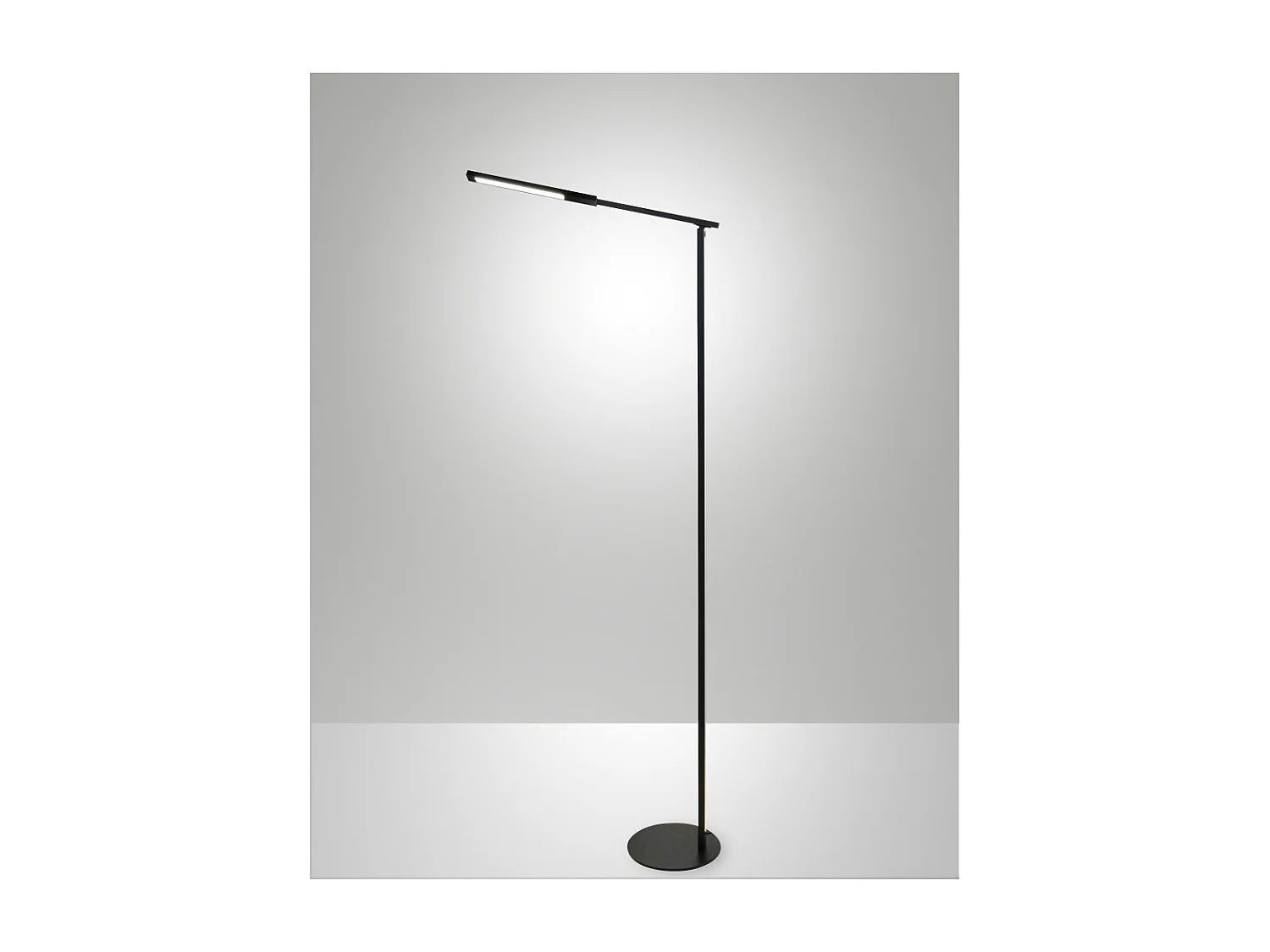 Ideal - Verstellbare schwarze LED-Stehleuchte aus Metall, H. 130 cm, Fabas Luce - Integriertes 10-W-LED-Licht, CCT (3000 K, 4000 K, 5000 K, 6000 K)