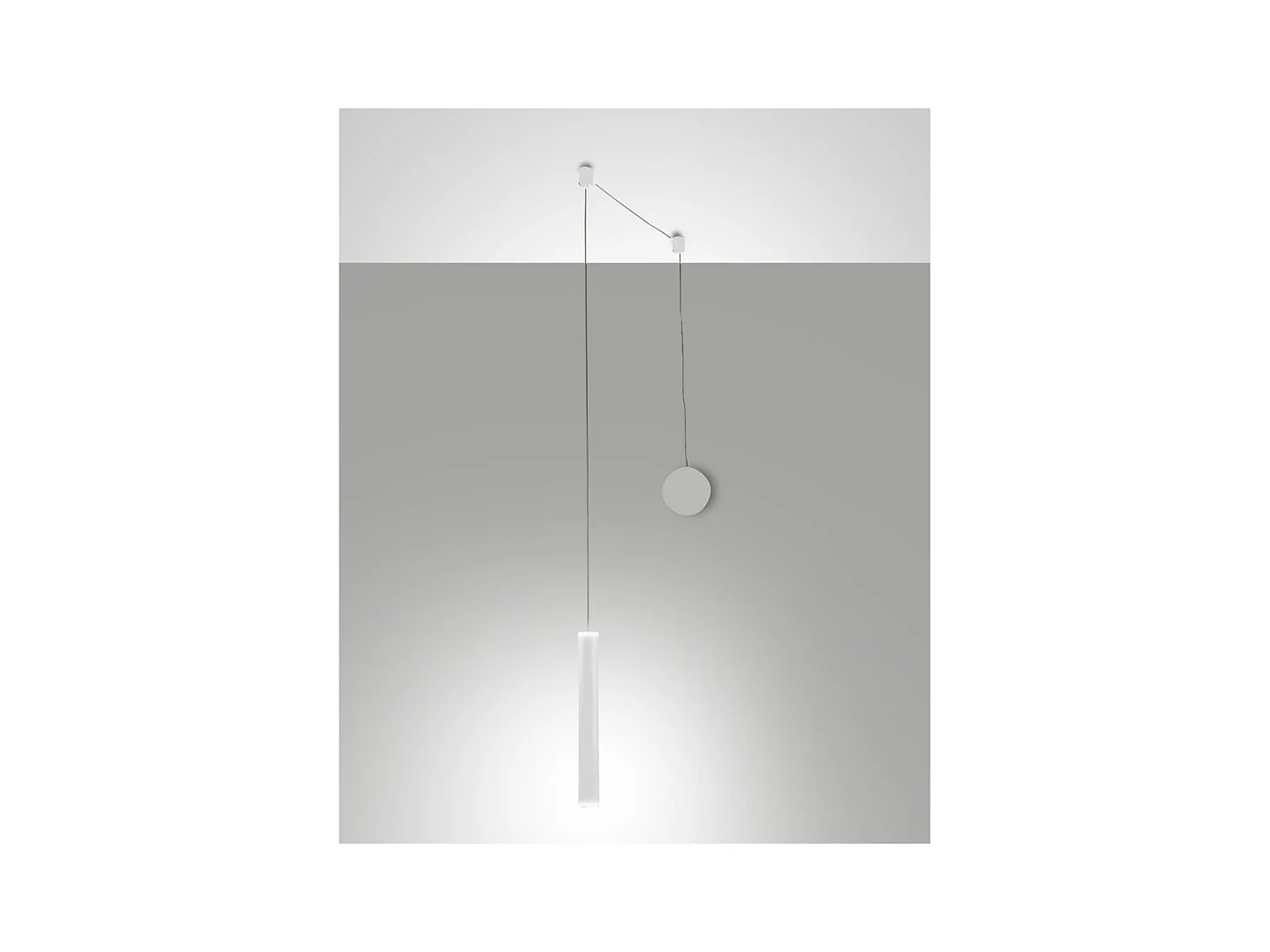 Prado mattweiße dezentrale Pendelleuchte - Fabas Luce - 6,5 W dimmbare LED - Dezentrale Montage