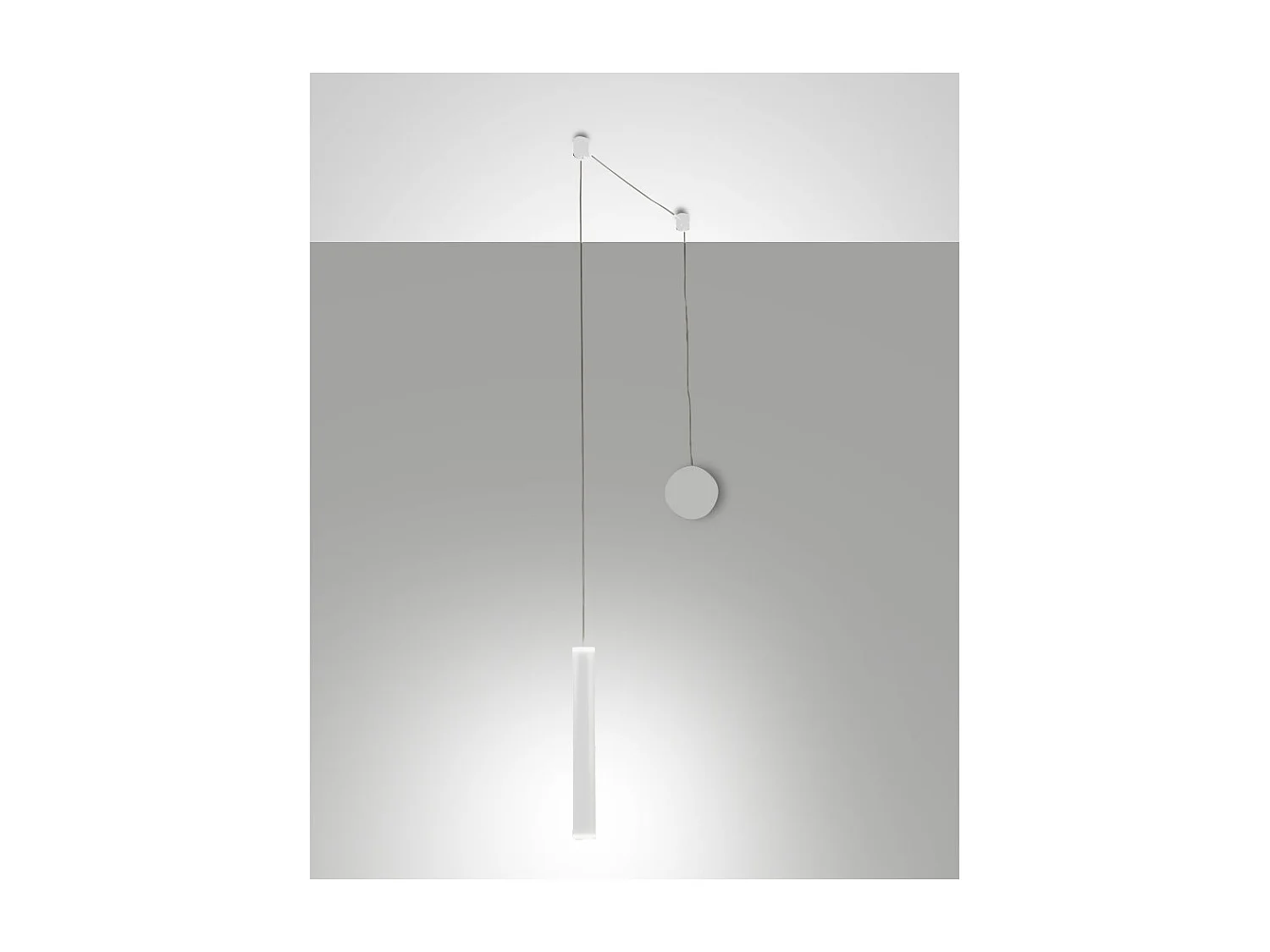 Suspension Prado blanc mat décentralisée - Fabas Luce - LED 6,5 W dimmable - Montage décentralisé