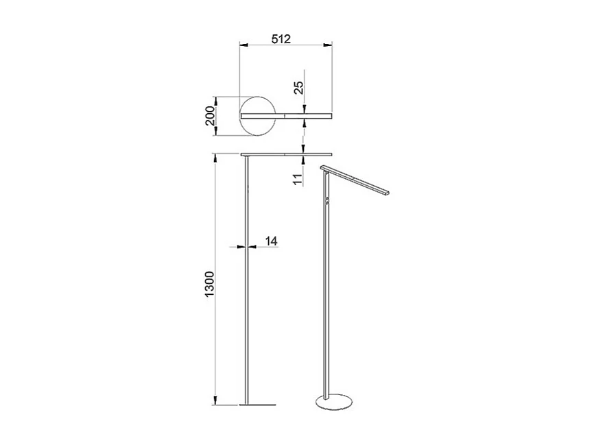 Ideal - Verstellbare weiße LED-Stehleuchte aus Metall, H. 130 cm, Fabas Luce - Integriertes 10-W-LED-Licht, CCT (3000 K, 4000 K, 5000 K, 6000 K)