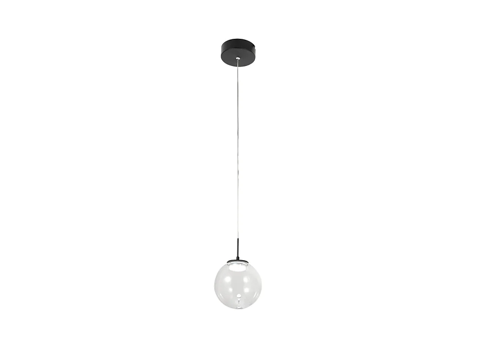 Ariel - Suspension simple transparente de Fabas Luce - LED 8W dimmable - Plafonnier design moderne