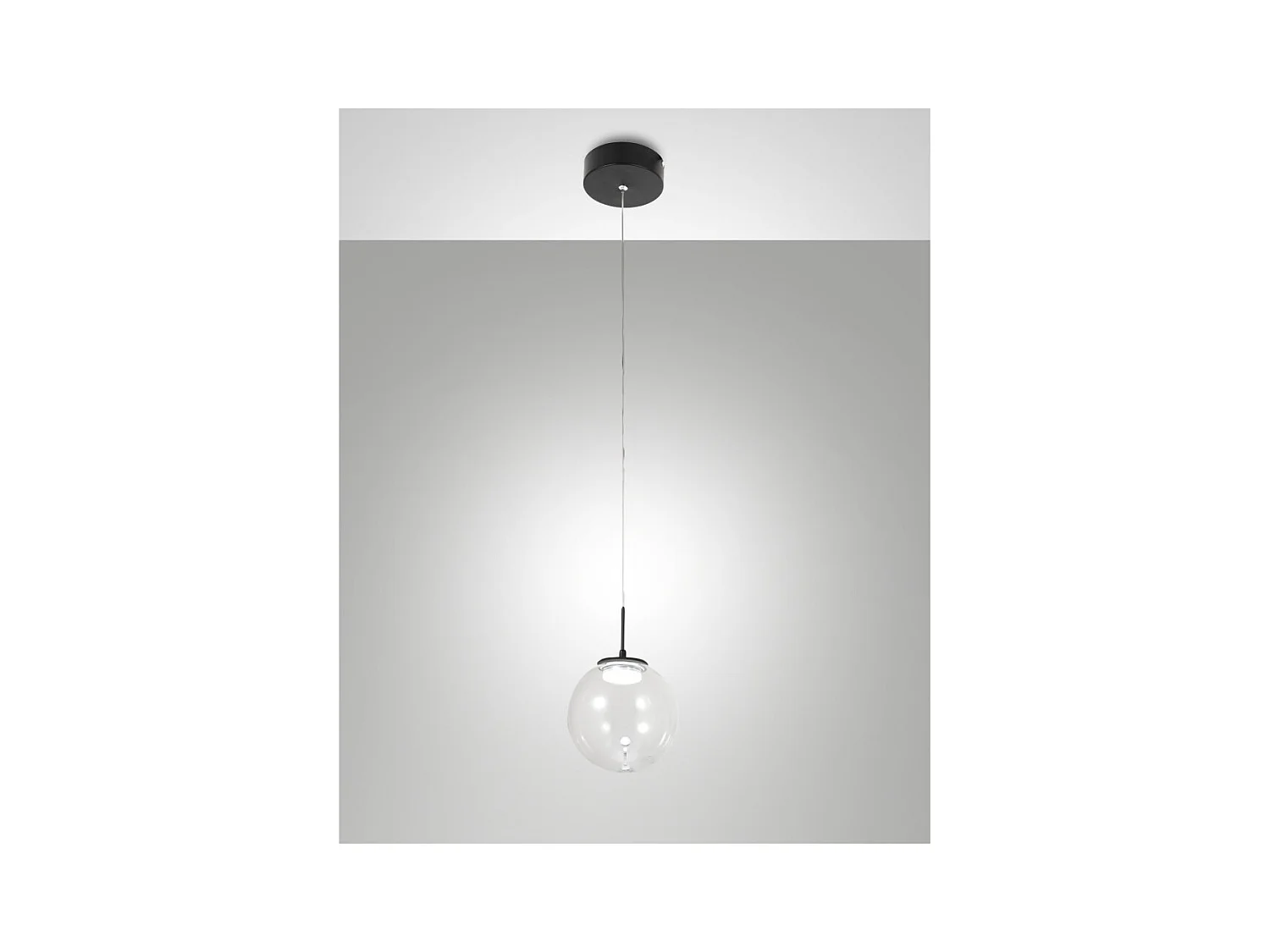 Ariel - Lámpara colgante individual transparente de Fabas Luce - LED regulable de 8 W - Lámpara de techo de diseño moderno