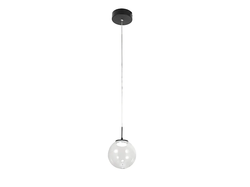 Ariel - Suspension simple transparente de Fabas Luce - LED 8W dimmable - Plafonnier design moderne