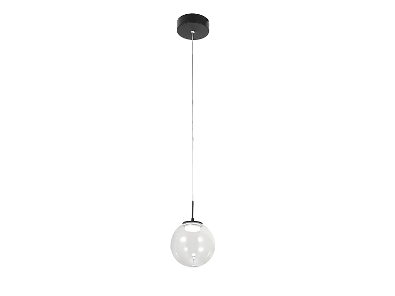 Ariel - Lampada a sospensione singola trasparente di Fabas Luce - Led 8W dimmerabile - Lampada da soffitto design moderno
