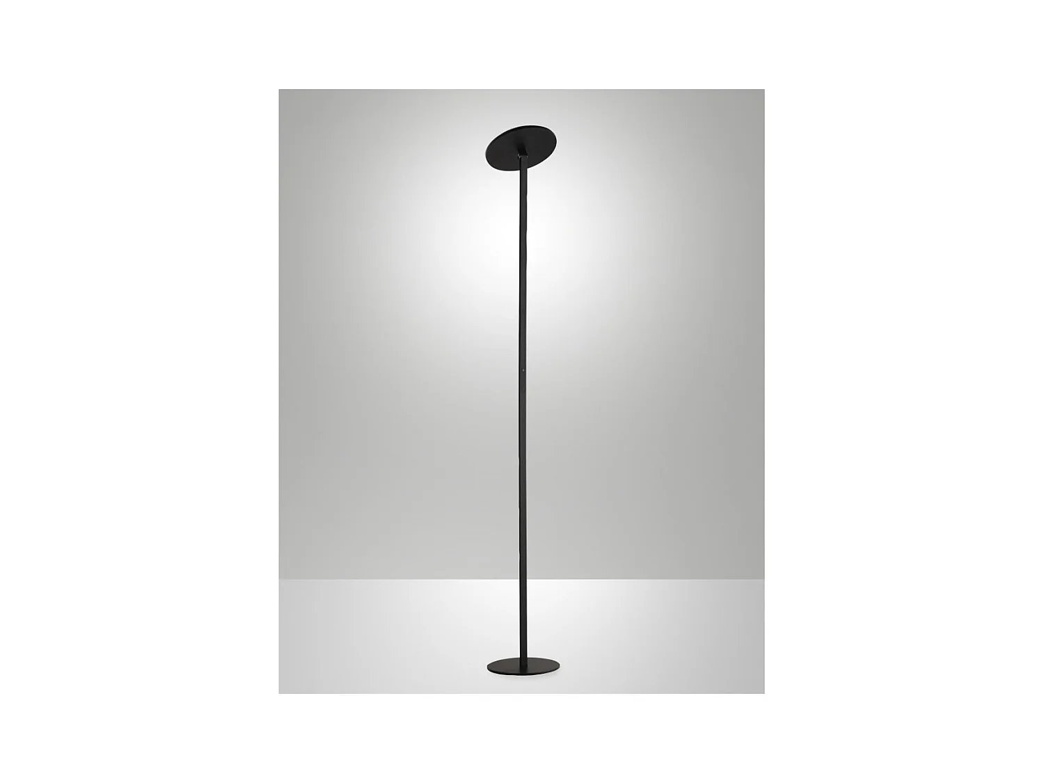 Regina – Runde, verstellbare LED-Stehleuchte aus schwarzem Metall, H. 180 cm, Fabas Luce – Integriertes 35-W-LED-Licht, CCT (3000 K – 6000 K)