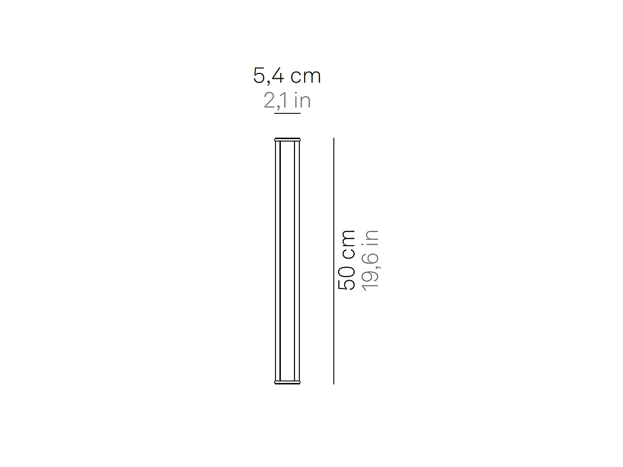 Pencil - Kleines tragbares und wiederaufladbares batteriebetriebenes Lichtmodul Zafferano mit IP65-Touchdimmer - Höhe 50 cm Corten